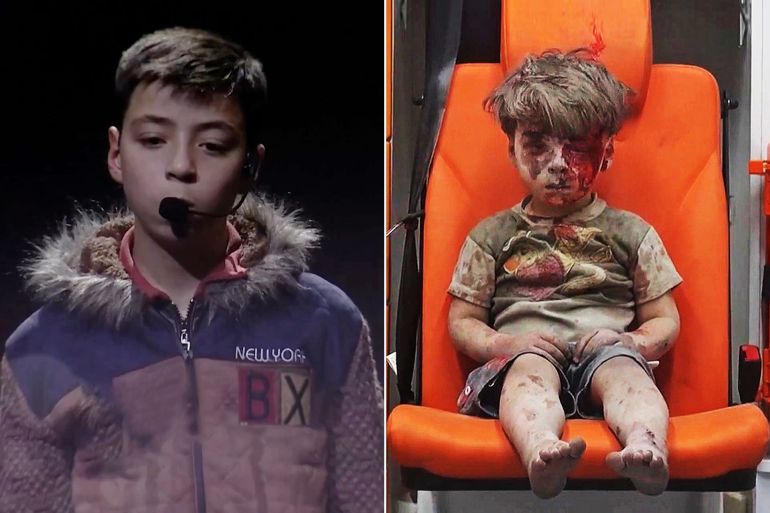 الطفل عمران: قصة صادمة من حلب إلى منصة التحرير بدمشق - المهجر نت